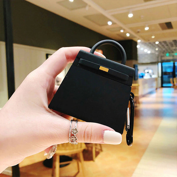 Black Rubber Handbag AirPod Case