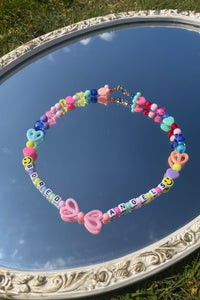 Pastel Hearts Beaded Necklace