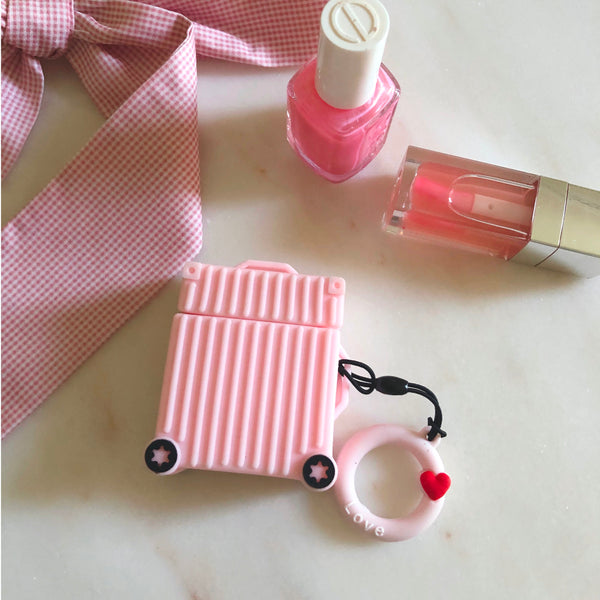 Pink suitcase  AirPod case