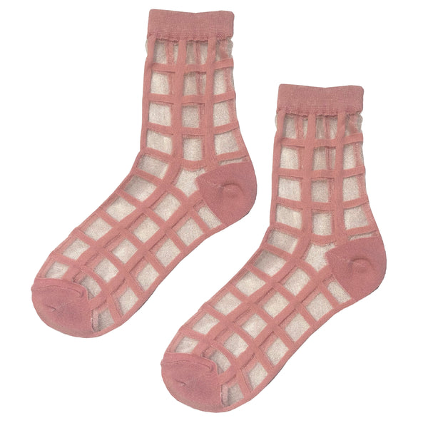 Pink Mesh Socks