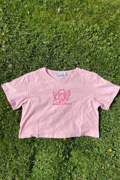 Pink Sleepy Angels Cropped T-shirt